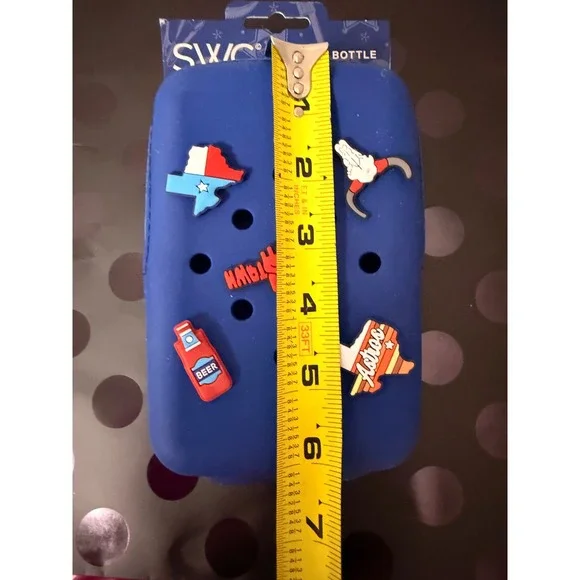 SWC Sip With Color Blue Silicone Water Bottle Pouch Bag Charm Texas Astros 4'x6' - Picture 4 of 4